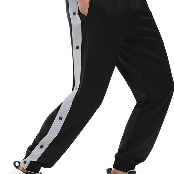BALEAF Men's Tear Away Basketball Pants Active Sweatpants Pockets Black unisex - Picture 5 of 6